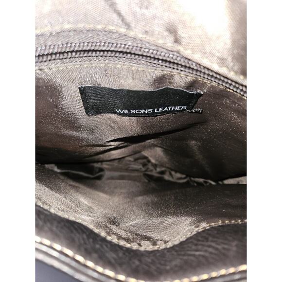 Wilsons Leather Shoulder Crossbody Brown Small Messenger Saddle Bag Travel Work - Picture 11 of 11